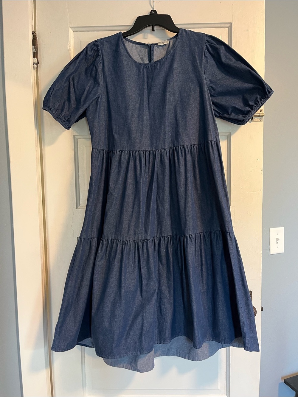 Denim ruffle dress